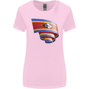 Curled Swaziland Flag Swazi Day Football Womens Wider Cut T-Shirt Light Pink