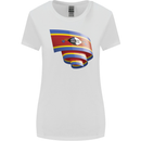 Curled Swaziland Flag Swazi Day Football Womens Wider Cut T-Shirt White