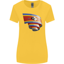 Curled Swaziland Flag Swazi Day Football Womens Wider Cut T-Shirt Yellow