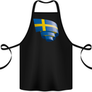 Curled Swedish Flag Sweden Day Football Cotton Apron 100% Organic Black