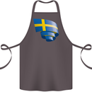 Curled Swedish Flag Sweden Day Football Cotton Apron 100% Organic Dark Grey