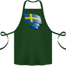 Curled Swedish Flag Sweden Day Football Cotton Apron 100% Organic Forest Green