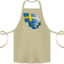 Curled Swedish Flag Sweden Day Football Cotton Apron 100% Organic Khaki