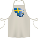 Curled Swedish Flag Sweden Day Football Cotton Apron 100% Organic Natural