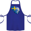 Curled Swedish Flag Sweden Day Football Cotton Apron 100% Organic Royal Blue