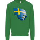 Curled Swedish Flag Sweden Day Football Mens Sweatshirt Jumper Irish Green