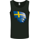 Curled Swedish Flag Sweden Day Football Mens Vest Tank Top Black