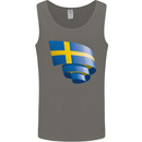 Curled Swedish Flag Sweden Day Football Mens Vest Tank Top Charcoal
