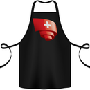 Curled Switzerland Flag Swiss Day Football Cotton Apron 100% Organic Black