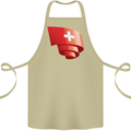 Curled Switzerland Flag Swiss Day Football Cotton Apron 100% Organic Khaki