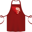Curled Switzerland Flag Swiss Day Football Cotton Apron 100% Organic Maroon