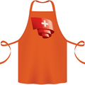 Curled Switzerland Flag Swiss Day Football Cotton Apron 100% Organic Orange