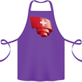 Curled Switzerland Flag Swiss Day Football Cotton Apron 100% Organic Purple