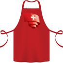 Curled Switzerland Flag Swiss Day Football Cotton Apron 100% Organic Red