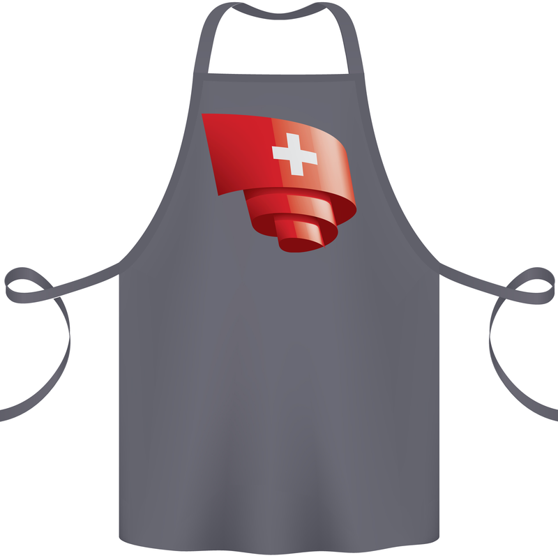 Curled Switzerland Flag Swiss Day Football Cotton Apron 100% Organic Steel