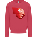 Curled Switzerland Flag Swiss Day Football Mens Sweatshirt Jumper Heliconia
