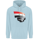 Curled Syria Flag Syrian Day Football Childrens Kids Hoodie Light Blue