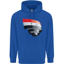 Curled Syria Flag Syrian Day Football Childrens Kids Hoodie Royal Blue