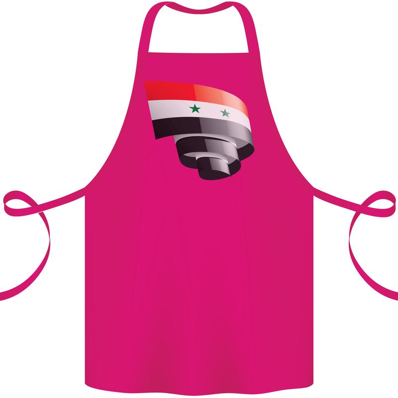 Curled Syria Flag Syrian Day Football Cotton Apron 100% Organic Pink