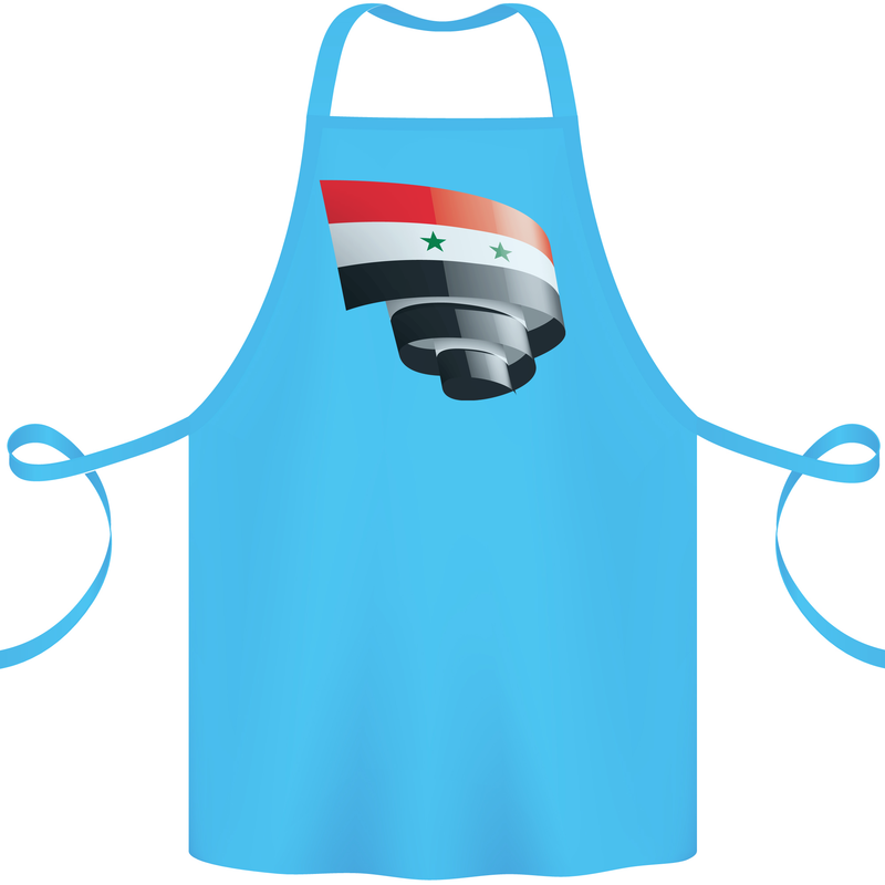Curled Syria Flag Syrian Day Football Cotton Apron 100% Organic Turquoise