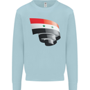 Curled Syria Flag Syrian Day Football Kids Sweatshirt Jumper Light Blue