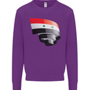 Curled Syria Flag Syrian Day Football Kids Sweatshirt Jumper Purple