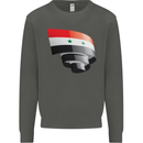 Curled Syria Flag Syrian Day Football Kids Sweatshirt Jumper Storm Grey
