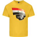 Curled Syria Flag Syrian Day Football Kids T-Shirt Childrens Yellow