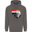 Curled Syria Flag Syrian Day Football Mens 80% Cotton Hoodie Charcoal