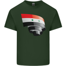 Curled Syria Flag Syrian Day Football Mens Cotton T-Shirt Tee Top Forest Green