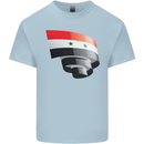 Curled Syria Flag Syrian Day Football Mens Cotton T-Shirt Tee Top Light Blue