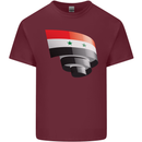 Curled Syria Flag Syrian Day Football Mens Cotton T-Shirt Tee Top Maroon