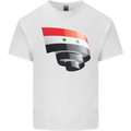 Curled Syria Flag Syrian Day Football Mens Cotton T-Shirt Tee Top White