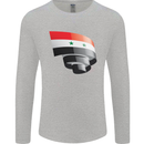 Curled Syria Flag Syrian Day Football Mens Long Sleeve T-Shirt Sports Grey