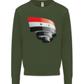 Curled Syria Flag Syrian Day Football Mens Sweatshirt Jumper Forest Green