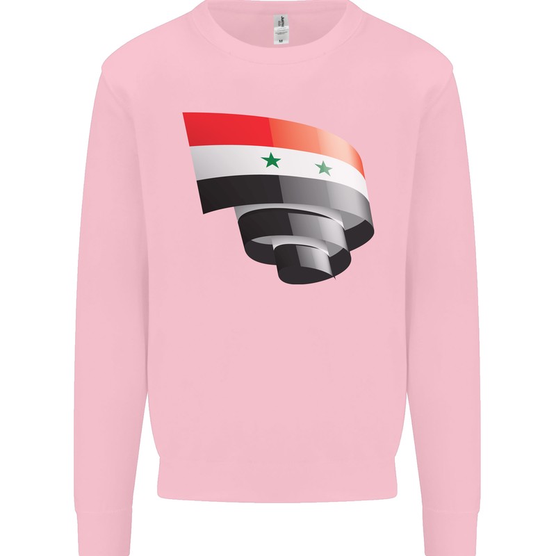 Curled Syria Flag Syrian Day Football Mens Sweatshirt Jumper Light Pink