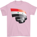 Curled Syria Flag Syrian Day Football Mens T-Shirt 100% Cotton Light Pink
