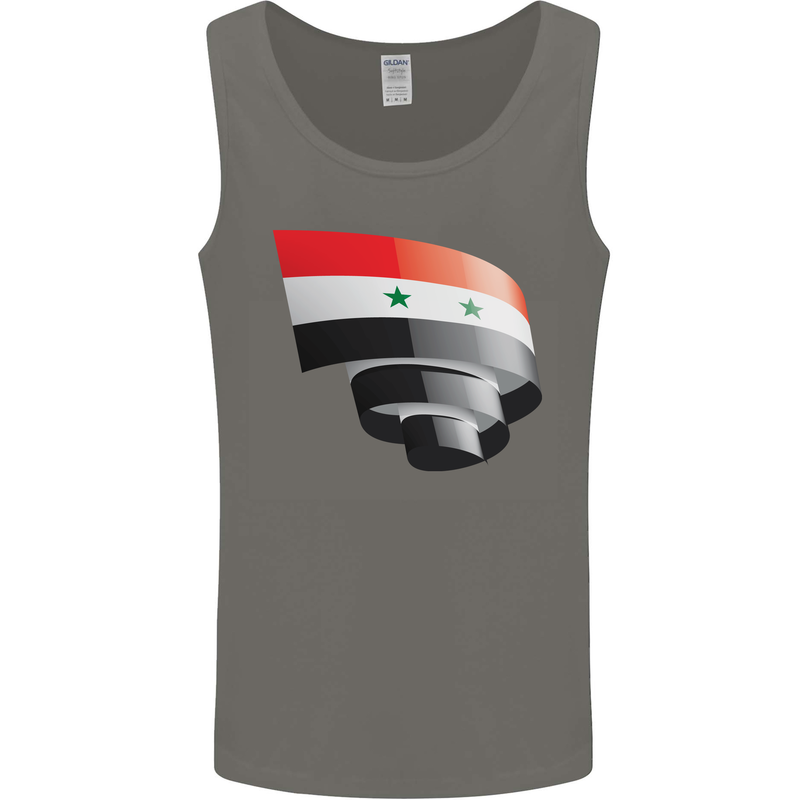 Curled Syria Flag Syrian Day Football Mens Vest Tank Top Charcoal