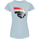 Curled Syria Flag Syrian Day Football Womens Petite Cut T-Shirt Light Blue
