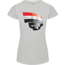 Curled Syria Flag Syrian Day Football Womens Petite Cut T-Shirt Sports Grey