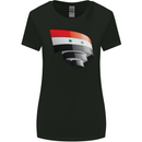 Curled Syria Flag Syrian Day Football Womens Wider Cut T-Shirt Black