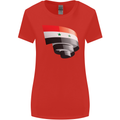 Curled Syria Flag Syrian Day Football Womens Wider Cut T-Shirt Red