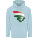 Curled Tajikistan Flag Tajik Day Football Childrens Kids Hoodie Light Blue