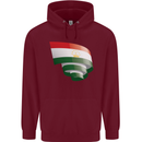 Curled Tajikistan Flag Tajik Day Football Childrens Kids Hoodie Maroon