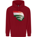 Curled Tajikistan Flag Tajik Day Football Childrens Kids Hoodie Red
