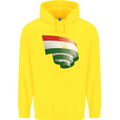 Curled Tajikistan Flag Tajik Day Football Childrens Kids Hoodie Yellow