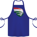 Curled Tajikistan Flag Tajik Day Football Cotton Apron 100% Organic Royal Blue