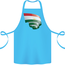 Curled Tajikistan Flag Tajik Day Football Cotton Apron 100% Organic Turquoise