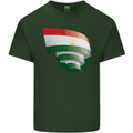 Curled Tajikistan Flag Tajik Day Football Mens Cotton T-Shirt Tee Top Forest Green