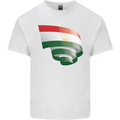Curled Tajikistan Flag Tajik Day Football Mens Cotton T-Shirt Tee Top White